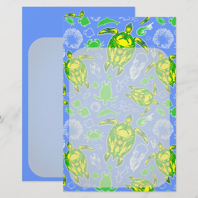 Papelaria Símbolo da Vida Marinha do Recife de Coral de Tart (Frente/Verso)