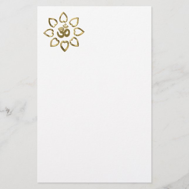 Papelaria Símbolo de ouro Om (Frente)