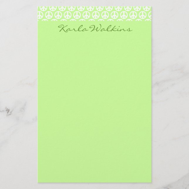 Papelaria Símbolo de paz — Carta (Frente)