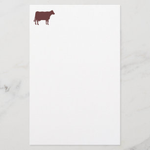 Papelaria Símbolo de Vaca - Castanho Escuro em Branco