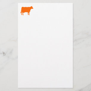 Papelaria Símbolo de Vaca - Laranja em Branco