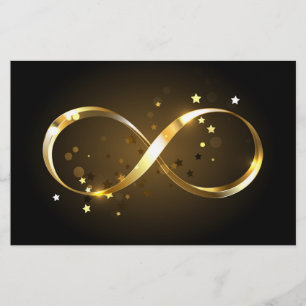 Papelaria Símbolo Infinity do ouro