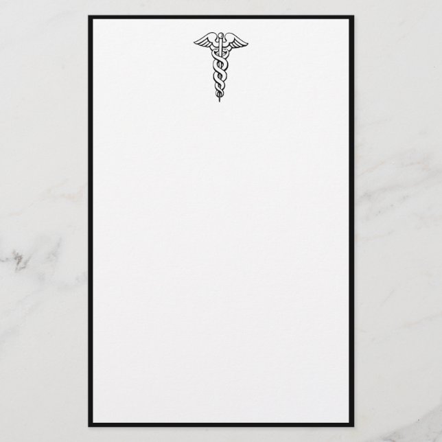 Papelaria Símbolo médico de Caduceus (Frente)
