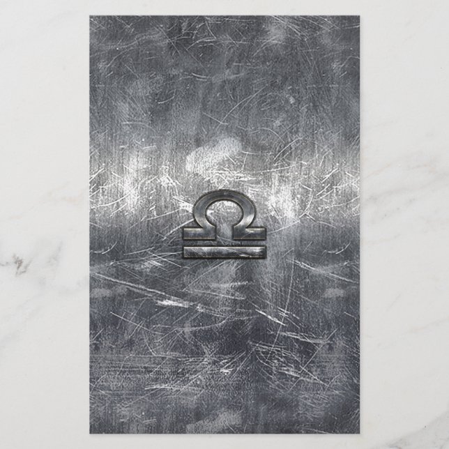 Papelaria Símbolo Zodíaco Industrial do Aço Prateado (Frente)