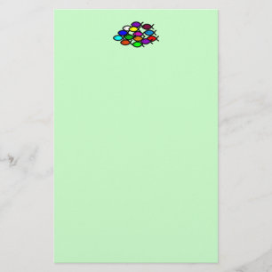 Papelaria Símbolos cristãos dos peixes - escola do arco-íris