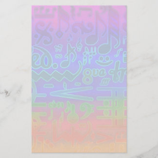 Papelaria Símbolos Musicais Coloridos Stationery