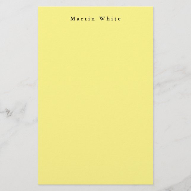 Papelaria Simples, Amarelo claro, profissional moderno (Frente)