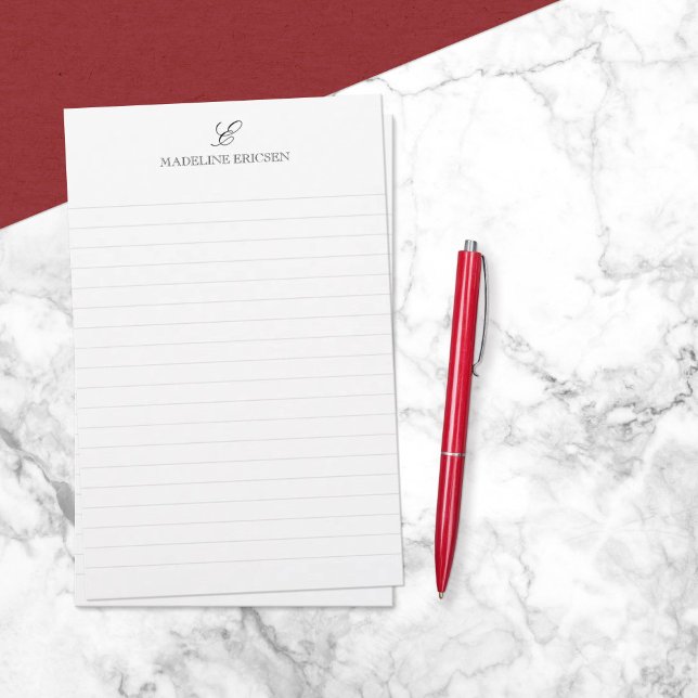 Papelaria Simples Elegância, Branco, Monograma Vinculado (Criador carregado)