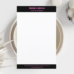 Papelaria Simples profissional - Papel Rosa Neon Moderno