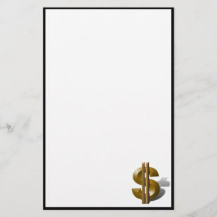 Papelaria Sinal de Dólar Dourado