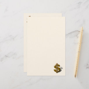 Papelaria Sinal de Dólar Dourado