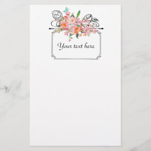 Papelaria Sinal de enforcamento floral vitoriano casamento