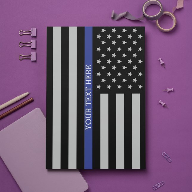 Papelaria Sinalizador Americano Thin Blue Line Personalizado (Criador carregado)