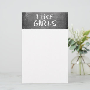 Papelaria SlipperyJoe's Eu Gosto de Meninas quadro-negro suj