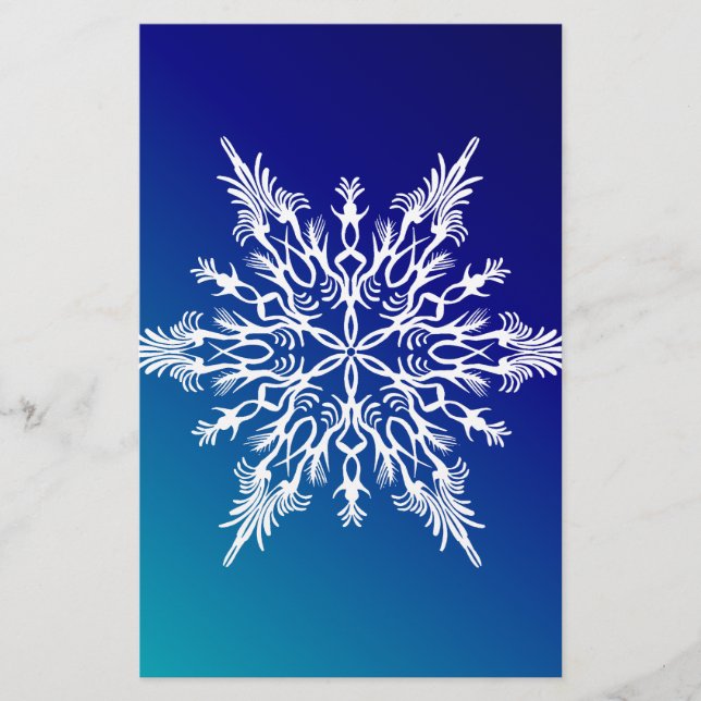 Papelaria SNOWFLAKE em azul (Frente)