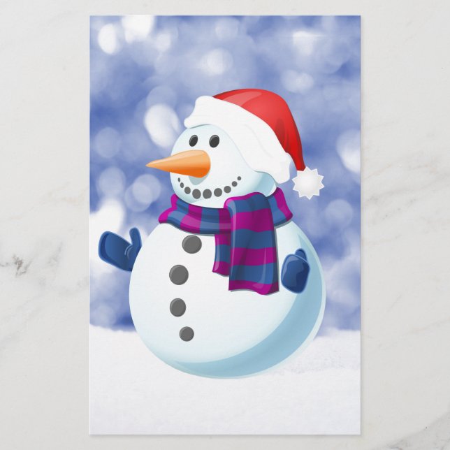 Papelaria Snowman Winter Merry Christmas Snow (Frente)
