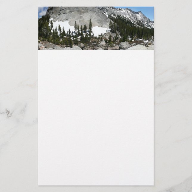 Papelaria Snowy Granite Domes Panorama em Yosemite (Frente)