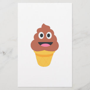 Papelaria sorvete cone poo emoji
