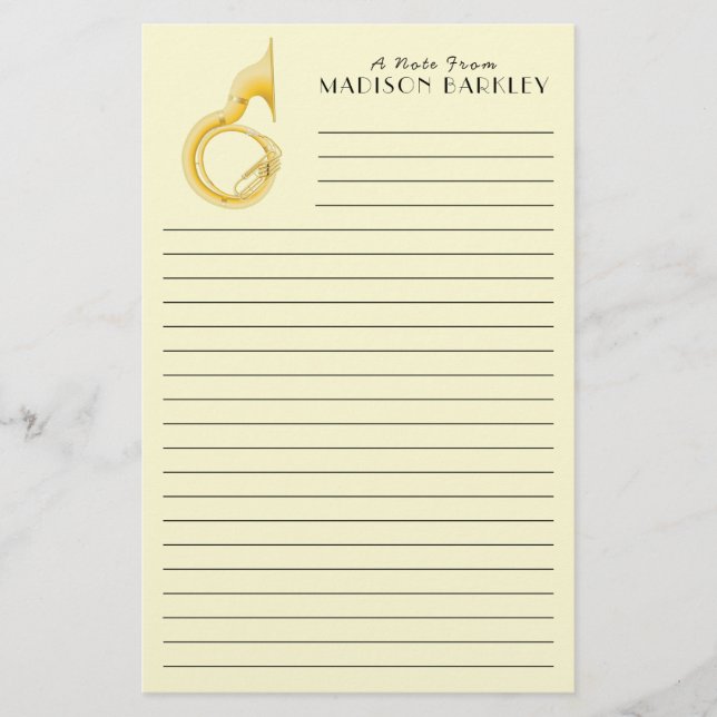 Papelaria Sousaphone Marching Banda Música Professora Músico (Frente)