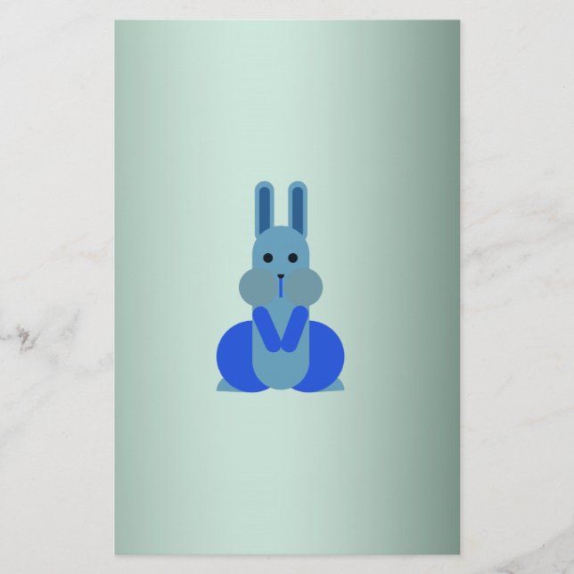 Papelaria Sr. Bunny, personalizado de olhos negros (Frente)