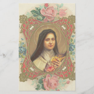 Papelaria St. Therese o crucifixo pequeno dos rosas da flor