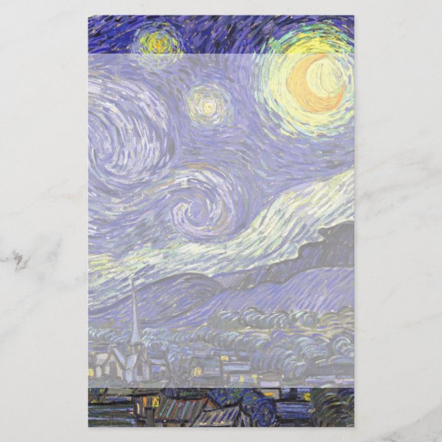 Papelaria Starry Night por Vincent van Gogh (Frente)