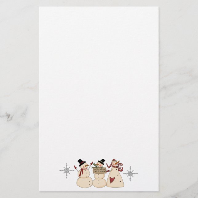 Papelaria Stationery Country Snowman (Frente)