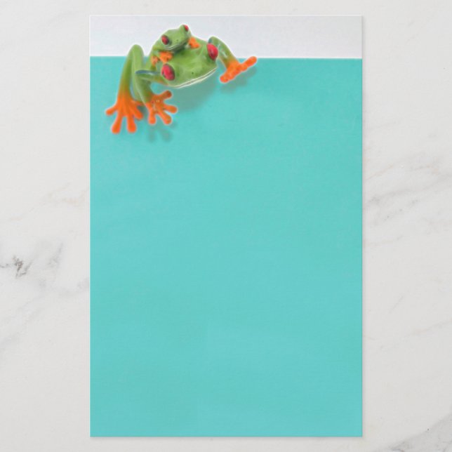 Papelaria Stationery green frogs (Frente)