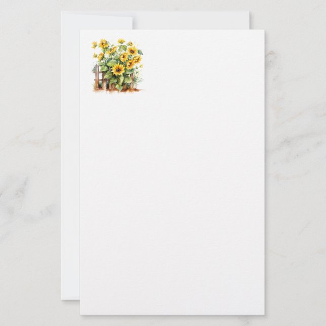 Papelaria Stationery Paper-Sunflowers (Frente)