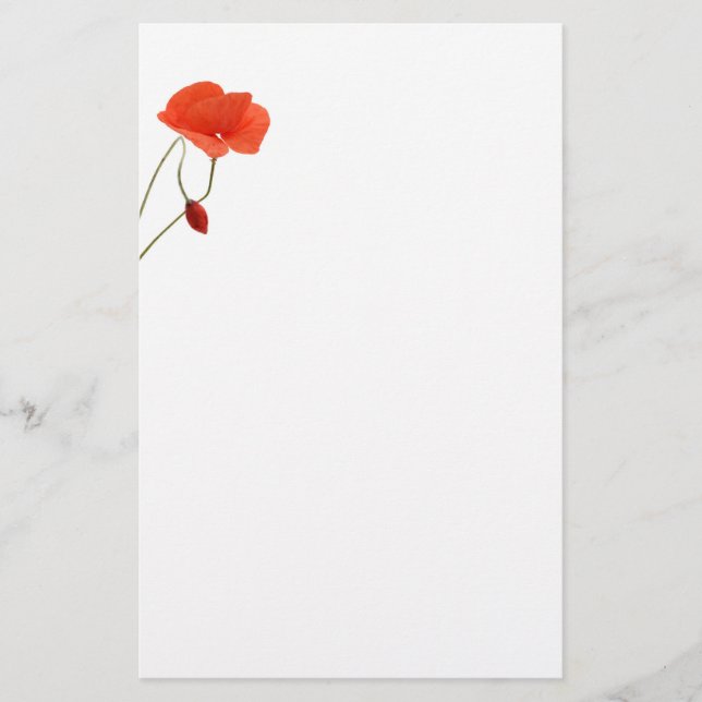 Papelaria Stationery with two poppies (Frente)