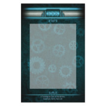 Steampunk, azul-gelo nas engrenagens de chá, Monog