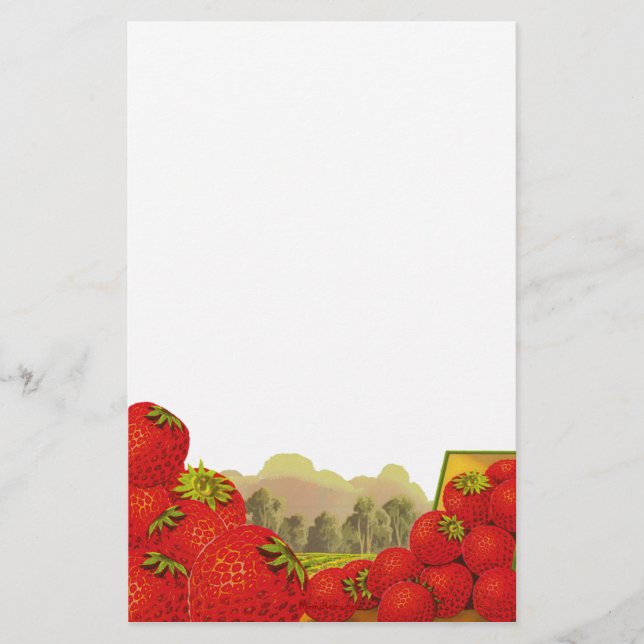 Papelaria Strawberry Vintage - Arte (Frente)