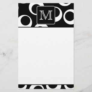 Papelaria Sua Carta. Monograma preto e branco. Padrão diver