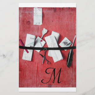 Papelaria SUPORTE de LETRA no branco preto vermelho do