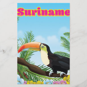 Papelaria Suriname paraíso sul-americano pôster de viagem