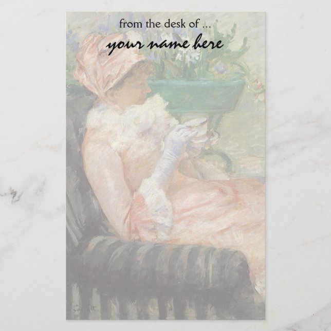 Papelaria Taça de chá de Mary Cassatt, Impressionismo de Vin (Frente)