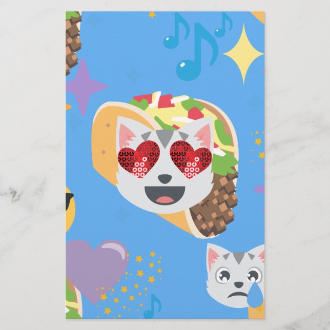 Papelaria taco cat emoji (Frente)