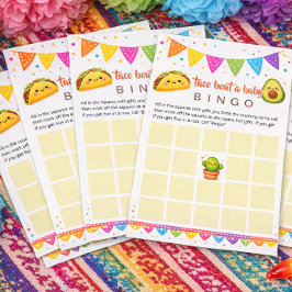 Papelaria Taco sobre um bebê - Jogo de Bingo para Chá de Beb