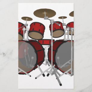 Papelaria Tambores: Kit do tambor vermelho: Modelo 3D: