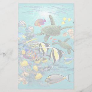 Papelaria Tartaruga de mar tropical havaiana dos peixes da