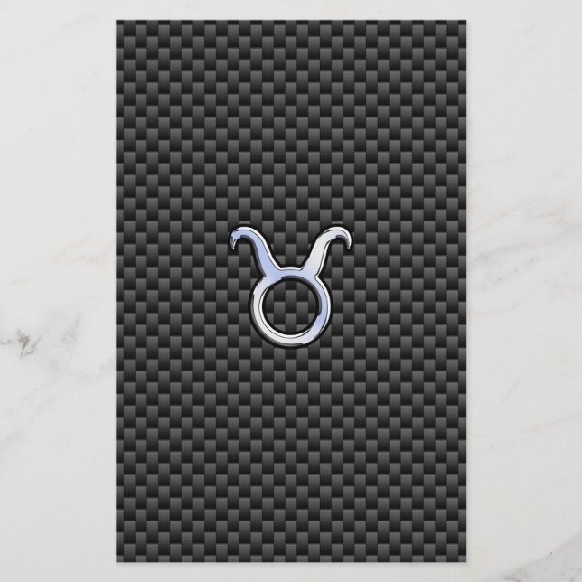 Papelaria Taurus Zodiac - Sinal sobre Impressão de fibra de  (Frente)
