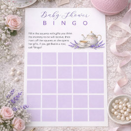 Papelaria Tea party Baby Shower Bingo Game
