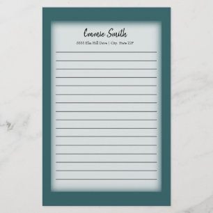 Papelaria Teal e branco personalizados