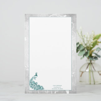 Papelaria Teal Peacock Stationery