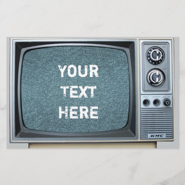 Papelaria Televisão Vintage com Tela Estática (Frente)