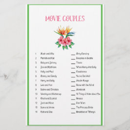 Papelaria Tema tropical do jogo de harmonização do casal do