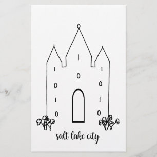 Papelaria templo de salt lake city utah simples moderno