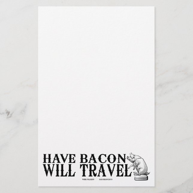 Papelaria Tenha Bacon Will Viagem (Frente)