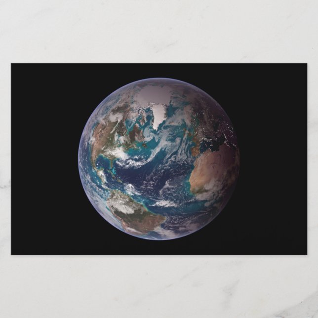 Papelaria Terra Marble Azul (Hemisfério Ocidental) (Frente)