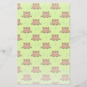 Papelaria Teste padrão adorável de Groundhog da floresta